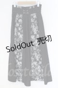 axes femme / フラワージャガード切替スカート  クロ O-25-10-31-3040-AX-SK-IG-OS