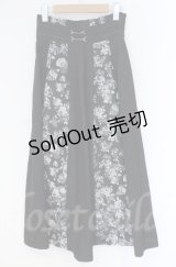 axes femme / フラワージャガード切替スカート  クロ O-25-10-31-3040-AX-SK-IG-OS