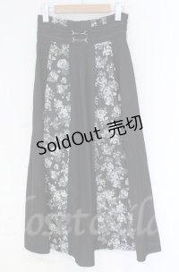 axes femme / フラワージャガード切替スカート  クロ O-25-10-31-3040-AX-SK-IG-OS