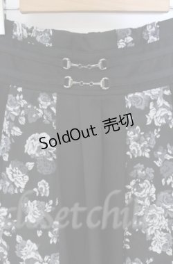 画像2: axes femme / フラワージャガード切替スカート  クロ O-25-10-31-3040-AX-SK-IG-OS