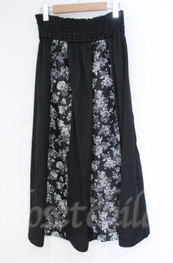 画像3: axes femme / フラワージャガード切替スカート  クロ O-25-10-31-3040-AX-SK-IG-OS