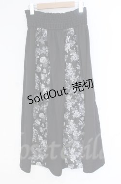画像3: axes femme / フラワージャガード切替スカート  クロ O-25-10-31-3040-AX-SK-IG-OS