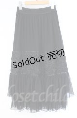 axes femme / シフォンローズチュールスカート  クロ O-25-10-31-3042-AX-SK-IG-OS