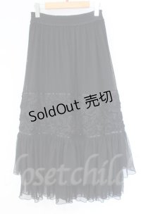 axes femme / シフォンローズチュールスカート  クロ O-25-10-31-3042-AX-SK-IG-OS