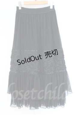 画像1: axes femme / シフォンローズチュールスカート  クロ O-25-10-31-3042-AX-SK-IG-OS