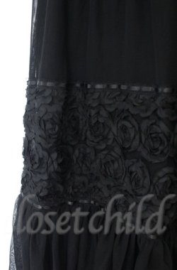 画像2: axes femme / シフォンローズチュールスカート  クロ O-25-10-31-3042-AX-SK-IG-OS