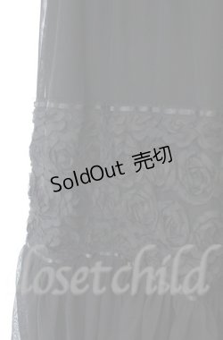 画像2: axes femme / シフォンローズチュールスカート  クロ O-25-10-31-3042-AX-SK-IG-OS