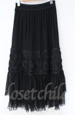 画像3: axes femme / シフォンローズチュールスカート  クロ O-25-10-31-3042-AX-SK-IG-OS