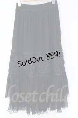 画像3: axes femme / シフォンローズチュールスカート  クロ O-25-10-31-3042-AX-SK-IG-OS