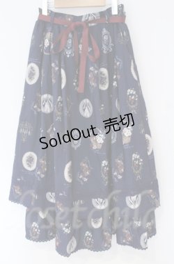 画像1: 【SALE】axes femme / アンティークフルーツ柄スカート  ネイビー O-25-10-31-3044-AX-SK-IG-ZT101