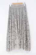 axes femme / レースサーキュラースカート  グレー O-25-10-31-3045-AX-SK-IG-OS