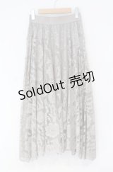 axes femme / レースサーキュラースカート  グレー O-25-10-31-3045-AX-SK-IG-OS