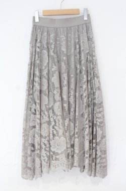 画像1: axes femme / レースサーキュラースカート  グレー O-25-10-31-3045-AX-SK-IG-OS