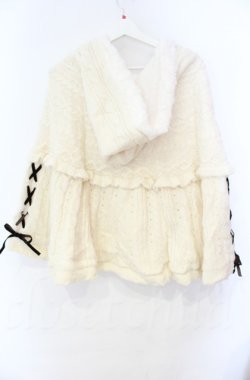 画像4: axes femme POETIQUE / 裏ボアスピンドルケープ  オフ O-25-10-31-3004-AX-CO-IG-OS