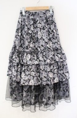 画像1: axes femme / フルールPTティアードスカート  クロ O-25-10-31-3046-AX-SK-IG-OS