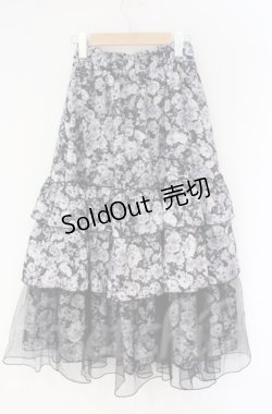 画像2: axes femme / フルールPTティアードスカート  クロ O-25-10-31-3046-AX-SK-IG-ZT101