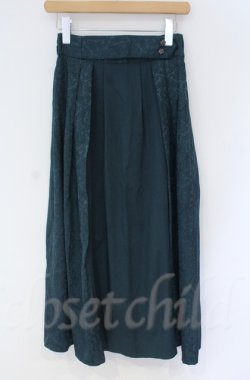 画像1: axes femme / ジャカード切替スカート  グリーン O-25-10-31-3049-AX-SK-IG-OS