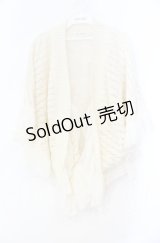 axes femme / ローズ編みシフォンフリルドルマンカーディガン  アイボリー O-25-10-31-3005-AX-TO-IG-OS