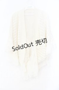 axes femme / ローズ編みシフォンフリルドルマンカーディガン  アイボリー O-25-10-31-3005-AX-TO-IG-OS