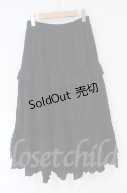 画像1: axes femme / ティアードコットンレーススカート  クロ O-25-10-31-3051-AX-CO-IG-OS