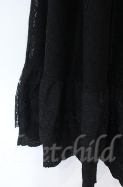 画像2: axes femme / ティアードコットンレーススカート  クロ O-25-10-31-3051-AX-CO-IG-OS