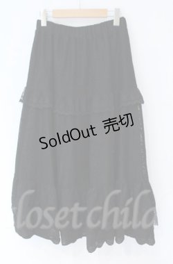 画像3: axes femme / ティアードコットンレーススカート  クロ O-25-10-31-3051-AX-CO-IG-OS