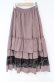 画像1: axes femme / レース使いティアードスカート  ピンク×クロ O-25-10-31-3052-AX-SK-IG-OS (1)