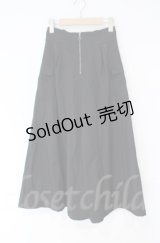 axes femme / ジップ付パイピングスカート  クロ O-25-10-31-3054-AX-SK-IG-OS