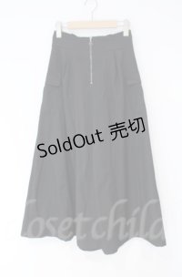 axes femme / ジップ付パイピングスカート  クロ O-25-10-31-3054-AX-SK-IG-OS