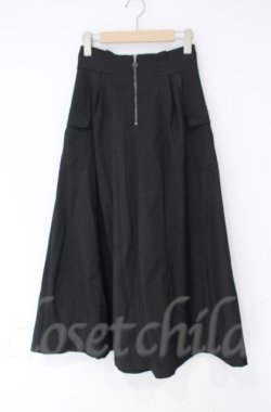 画像1: axes femme / ジップ付パイピングスカート  クロ O-25-10-31-3054-AX-SK-IG-OS