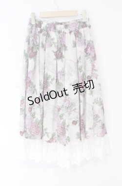 画像3: 【SALE】axes femme / ラフィネローズ柄タックスカート  アイボリー O-25-10-31-3055-AX-SK-IG-ZT102