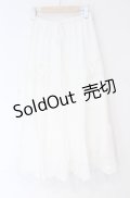 axes femme / ティアードコットンレーススカート  シロ O-25-10-31-3056-AX-CO-IG-OS