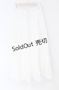 axes femme / ティアードコットンレーススカート  シロ O-25-10-31-3056-AX-CO-IG-OS