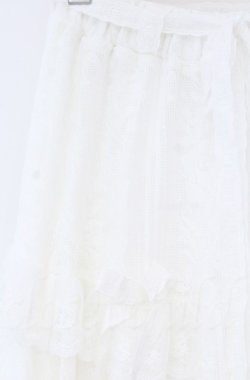 画像2: axes femme / ティアードコットンレーススカート  シロ O-25-10-31-3056-AX-CO-IG-OS