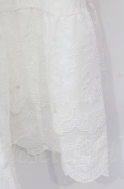 画像3: axes femme / ティアードコットンレーススカート  シロ O-25-10-31-3056-AX-CO-IG-OS