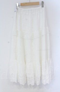 画像4: axes femme / ティアードコットンレーススカート  シロ O-25-10-31-3056-AX-CO-IG-OS