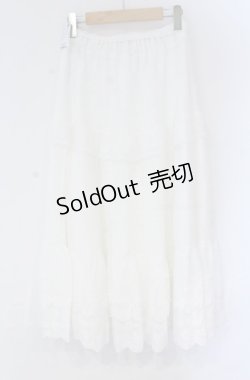 画像4: axes femme / ティアードコットンレーススカート  シロ O-25-10-31-3056-AX-CO-IG-OS
