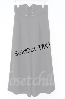 画像1: axes femme / 連ボタンハイウエストパンツ  クロ O-25-10-31-3060-AX-PA-IG-OS