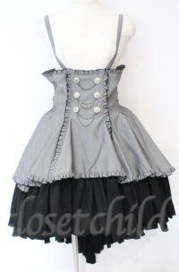 MARBLE / エンブレム飾りチェーン付きハイウエストドレープスカート  グレーストライプ×ブラック O-25-10-31-3061-GO-SK-IG-OS