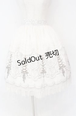 画像1: abilletage / プリンセス柄シフォンスカート（ミディアム）  アイボリー O-25-10-31-3063-GO-SK-IG-OS