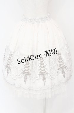 画像3: abilletage / プリンセス柄シフォンスカート（ミディアム）  アイボリー O-25-10-31-3063-GO-SK-IG-OS