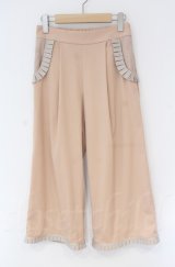 abilletage / フリルワイドパンツ  ベージュ O-25-10-31-3064-GO-PA-IG-OS