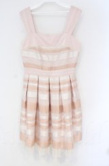 abilletage / マルチボーダージャンパースカート  ピンク O-25-10-31-3066-GO-OP-IG-OS