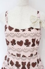 画像2: 【SALE】Emily Temple cute classic / ベアトランプチョコノースリーブワンピース  ピンク O-25-10-31-3068-ET-OP-IG-ZT280 (2)