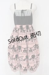 Emily Temple cute / pippiフロッキーptサロンワンピース  ピンク×クロ O-25-10-31-3070-ET-OP-IG-OS