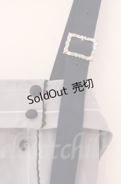 画像2: axes femme / バックリボンストライプジャンパースカート  ブルー O-25-10-31-3007-AX-OP-IG-OS