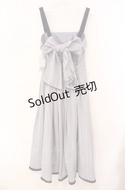 画像3: axes femme / バックリボンストライプジャンパースカート  ブルー O-25-10-31-3007-AX-OP-IG-OS