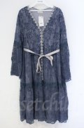 axes femme / 花柄総レースガウンワンピース  ブルー O-25-10-31-3008-AX-OP-IG-OS