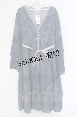 画像1: axes femme / 花柄総レースガウンワンピース  ブルー O-25-10-31-3008-AX-OP-IG-OS