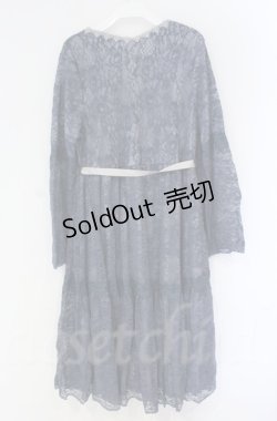 画像3: axes femme / 花柄総レースガウンワンピース  ブルー O-25-10-31-3008-AX-OP-IG-OS